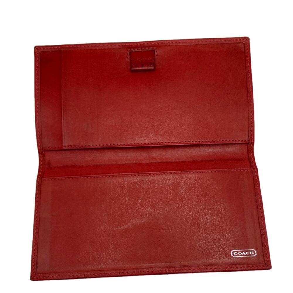 y2k COACH Vintage Red Checkbook Holder - Picture 3 of 5